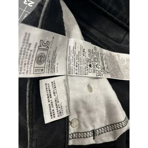 Levi's 522 Men's 36x32 Slim Taper Black Denim Stretch Jeans Fade /‎ Moto